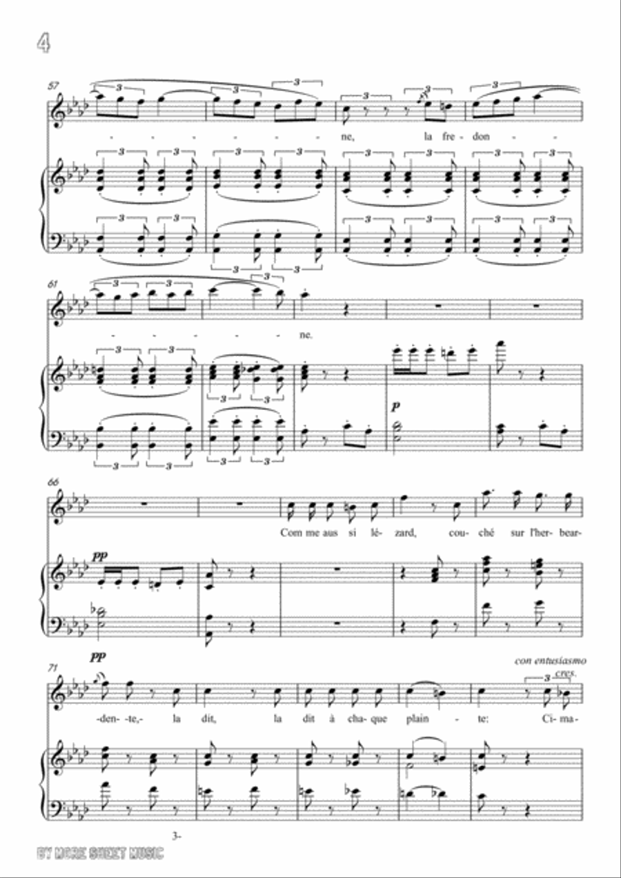 Meyerbeer-Chant de mai in A flat Major,for Voice and Piano Voice Solo scores gallery preview page 6
