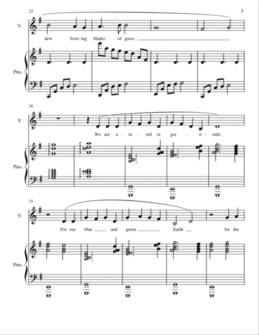 United in Gratitude United in Gratitude Unison Choir scores gallery preview page 3