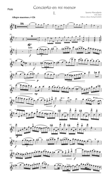 Mercadante Concerto for flute in E image number null