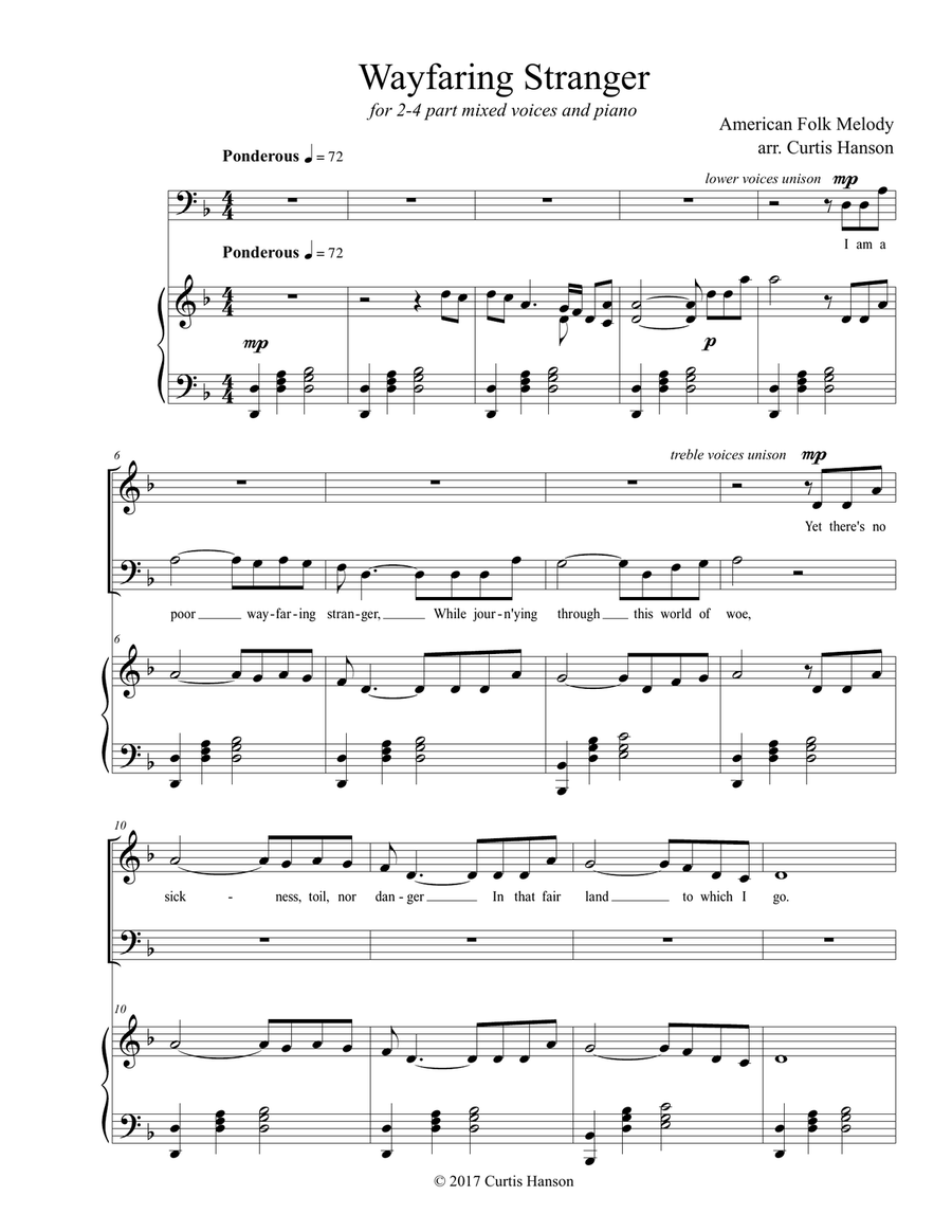 Wayfaring Stranger (SB) 2-Part scores gallery preview page 1