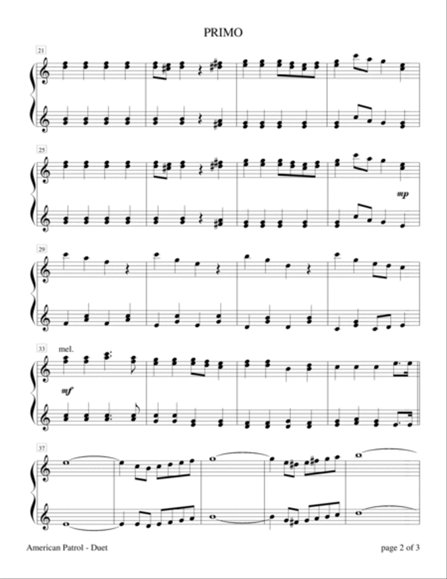 American Patrol (1 Piano, 4-Hands) 1 Piano, 4-Hands scores gallery preview page 4