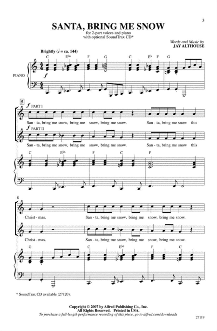 Santa Bring Me Snow 2-Part scores gallery preview page 2