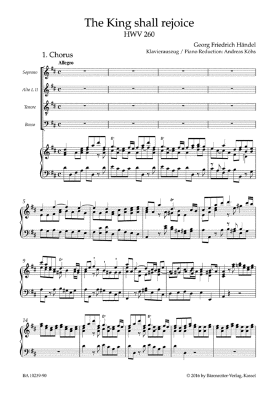 The King shall rejoice HWV 260 Choir scores gallery preview page 2
