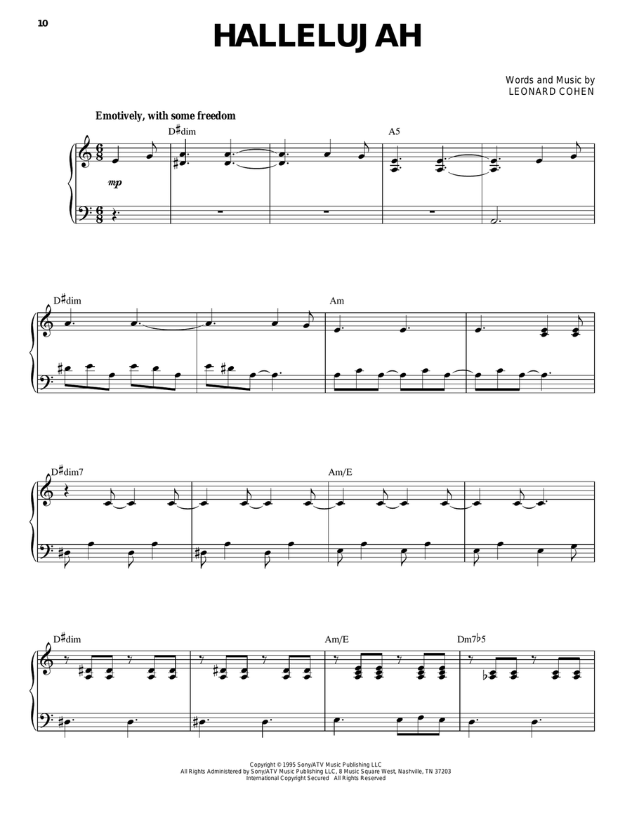 Hallelujah Hallelujah Piano, Vocal scores gallery preview page 1