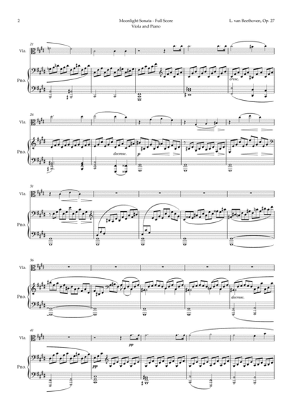 Moonlight Sonata by Beethoven for Viola and Piano image number null