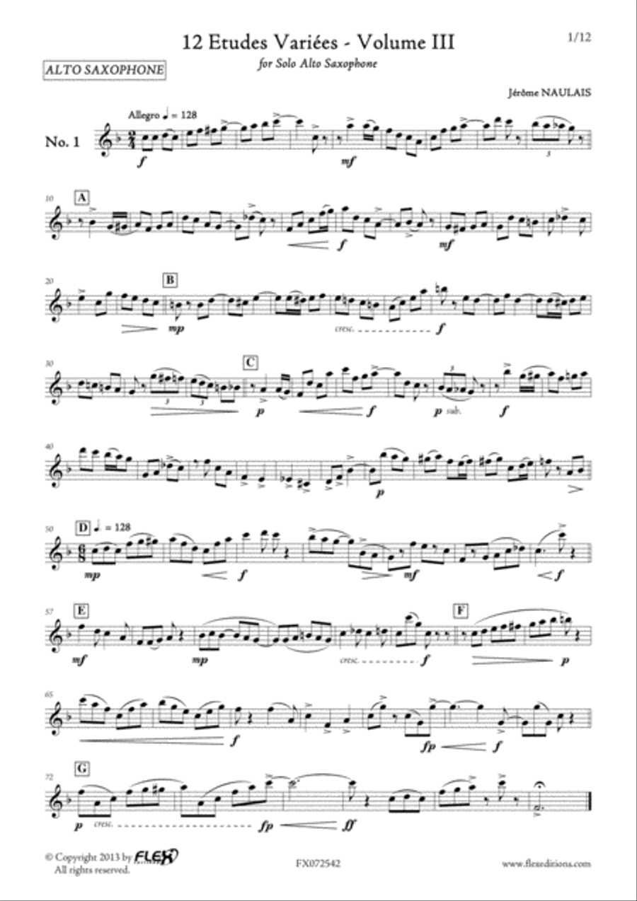12 Etudes Variees - Volume III Alto Saxophone scores gallery preview page 2