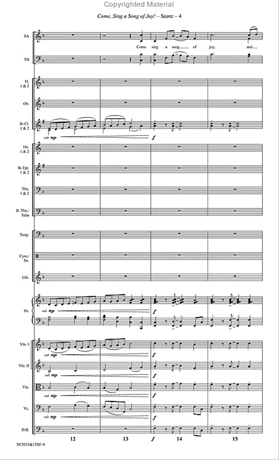 Come, Sing a Song of Joy! - Orchestral Score and CD with Printable Parts