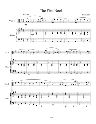 The First Noel (viola solo) with piano accompaniment