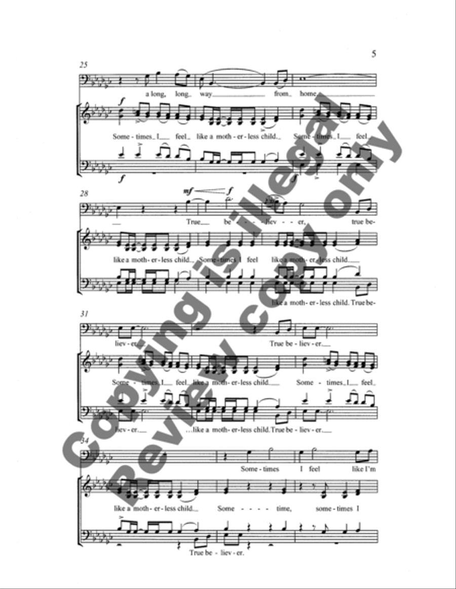 Motherless Child 4-Part scores gallery preview page 9