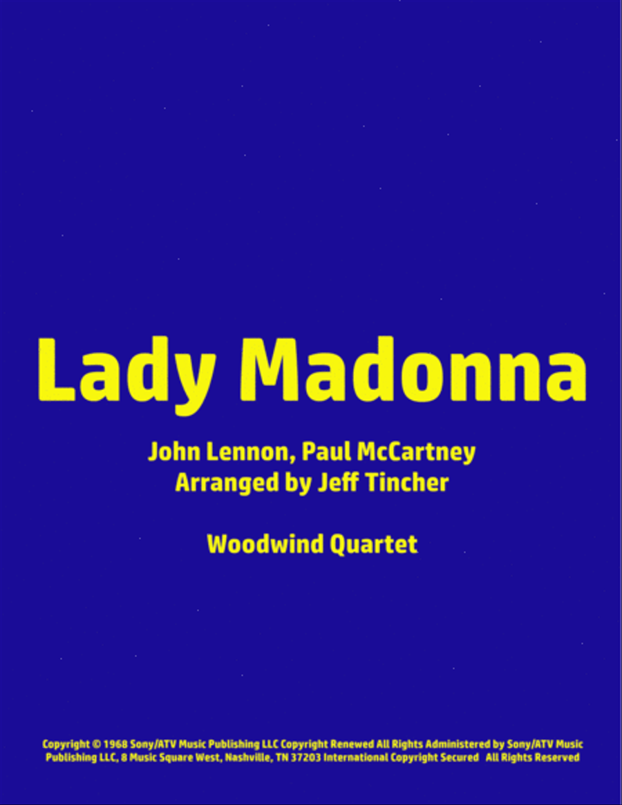 Lady Madonna Woodwind Quartet scores gallery preview page 1