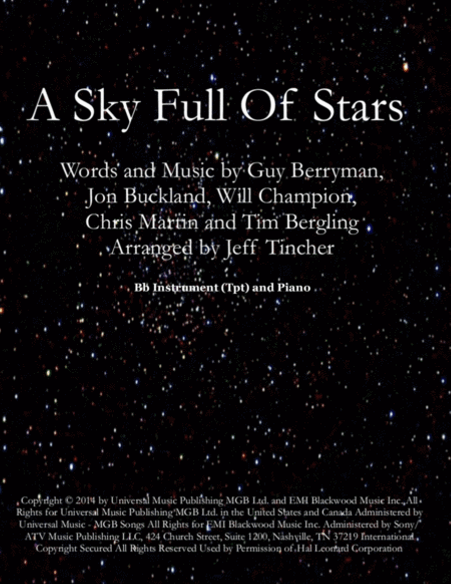 A Sky Full Of Stars A Sky Full Of Stars Tenor Saxophone scores gallery preview page 1