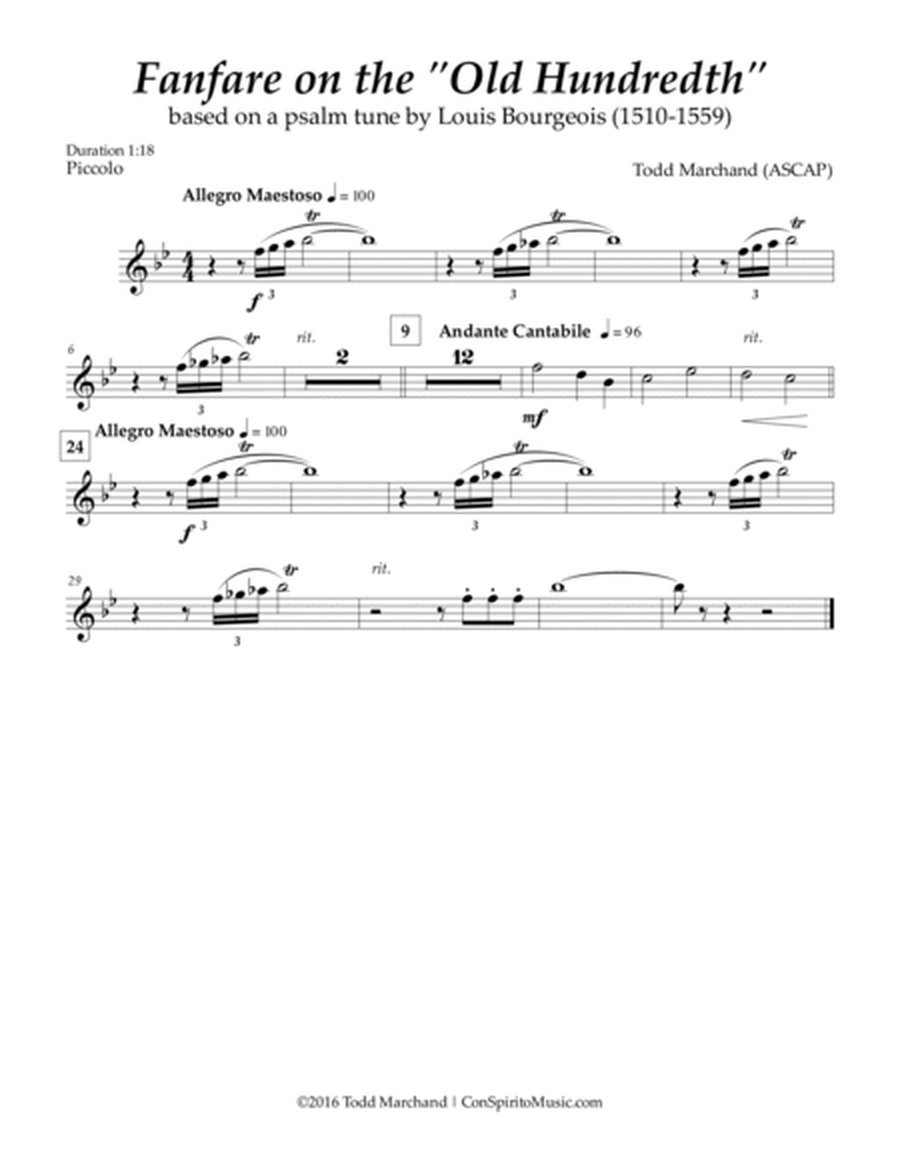Fanfare on the "Old Hundredth" - concert band, optional SSATB choir image number null