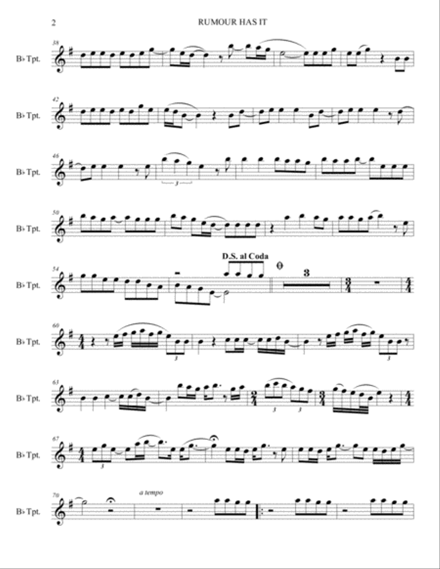 Rumour Has It Rumour Has It Trumpet Solo scores gallery preview page 2