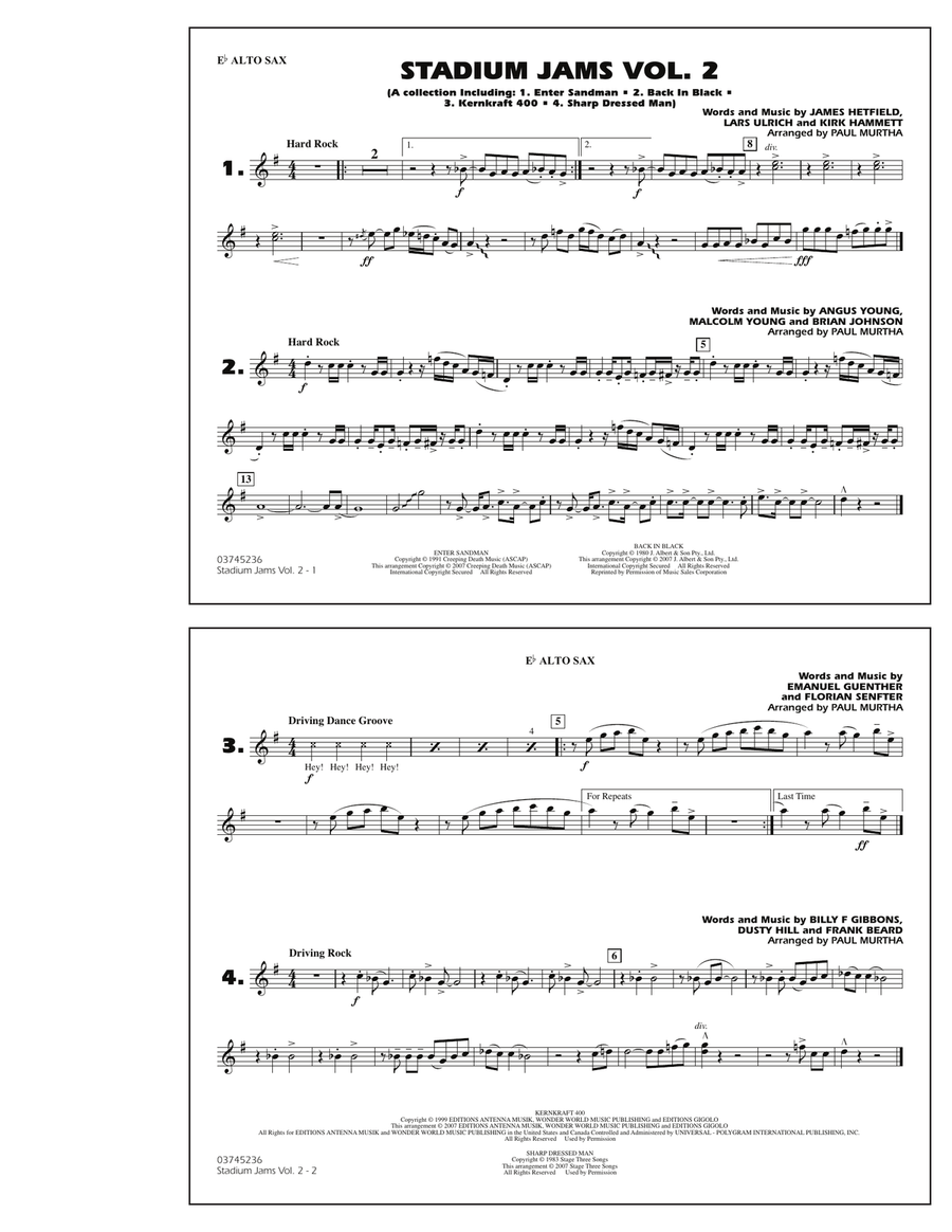 Stadium Jams - Vol. 2 - Eb Alto Sax