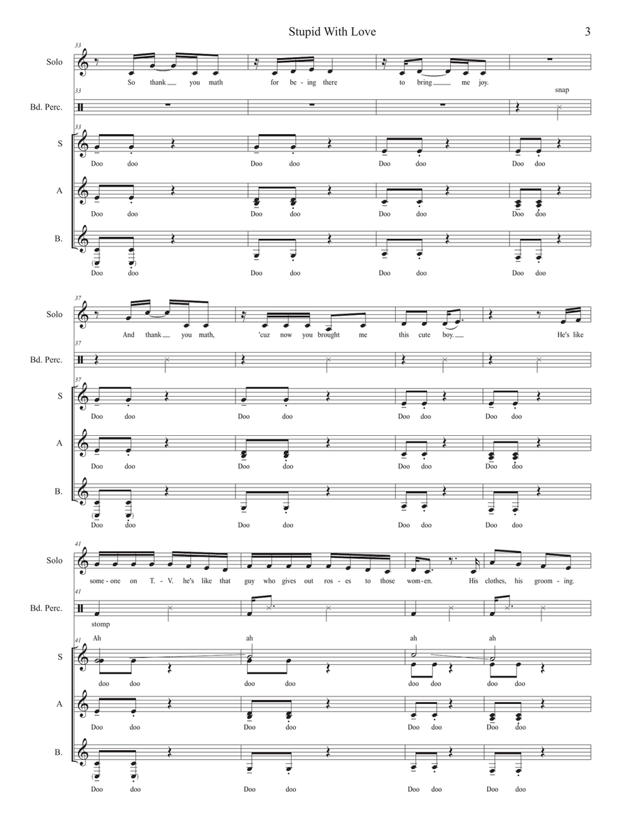 Stupid With Love A Cappella scores gallery preview page 3