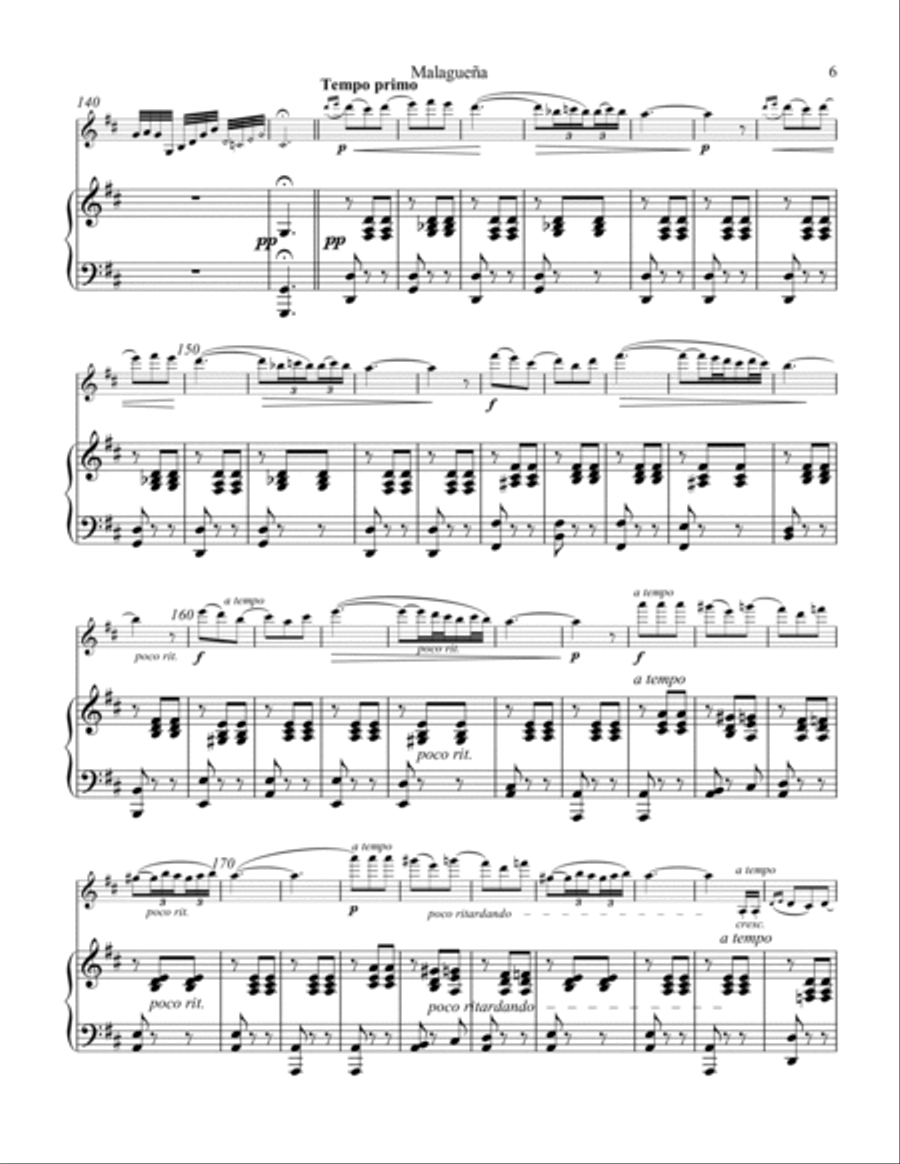 Malaguena Op. 21 No. 1 for violin and piano Violin Solo scores gallery preview page 6
