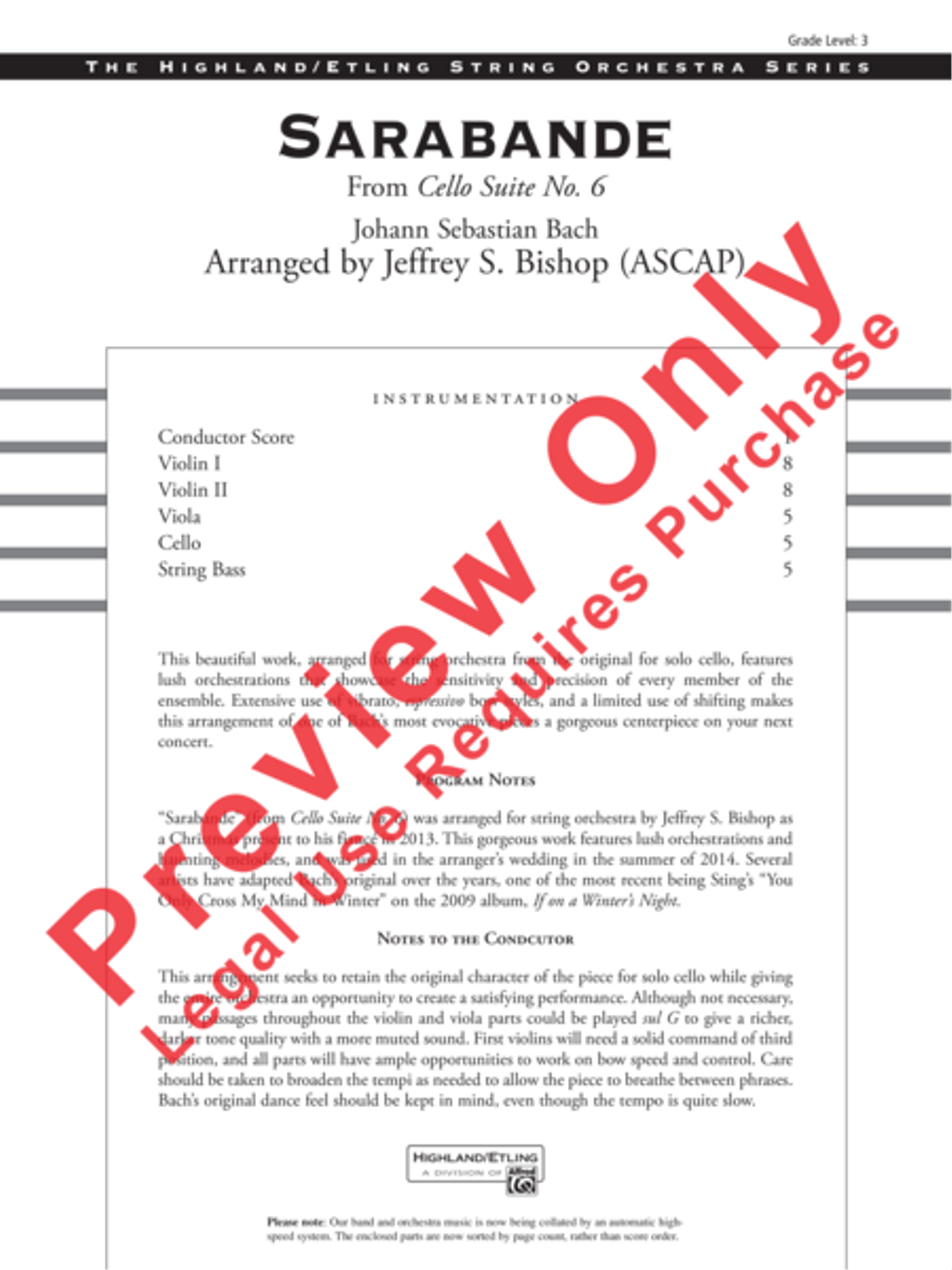 Sarabande Sarabande String Orchestra scores gallery preview page 2
