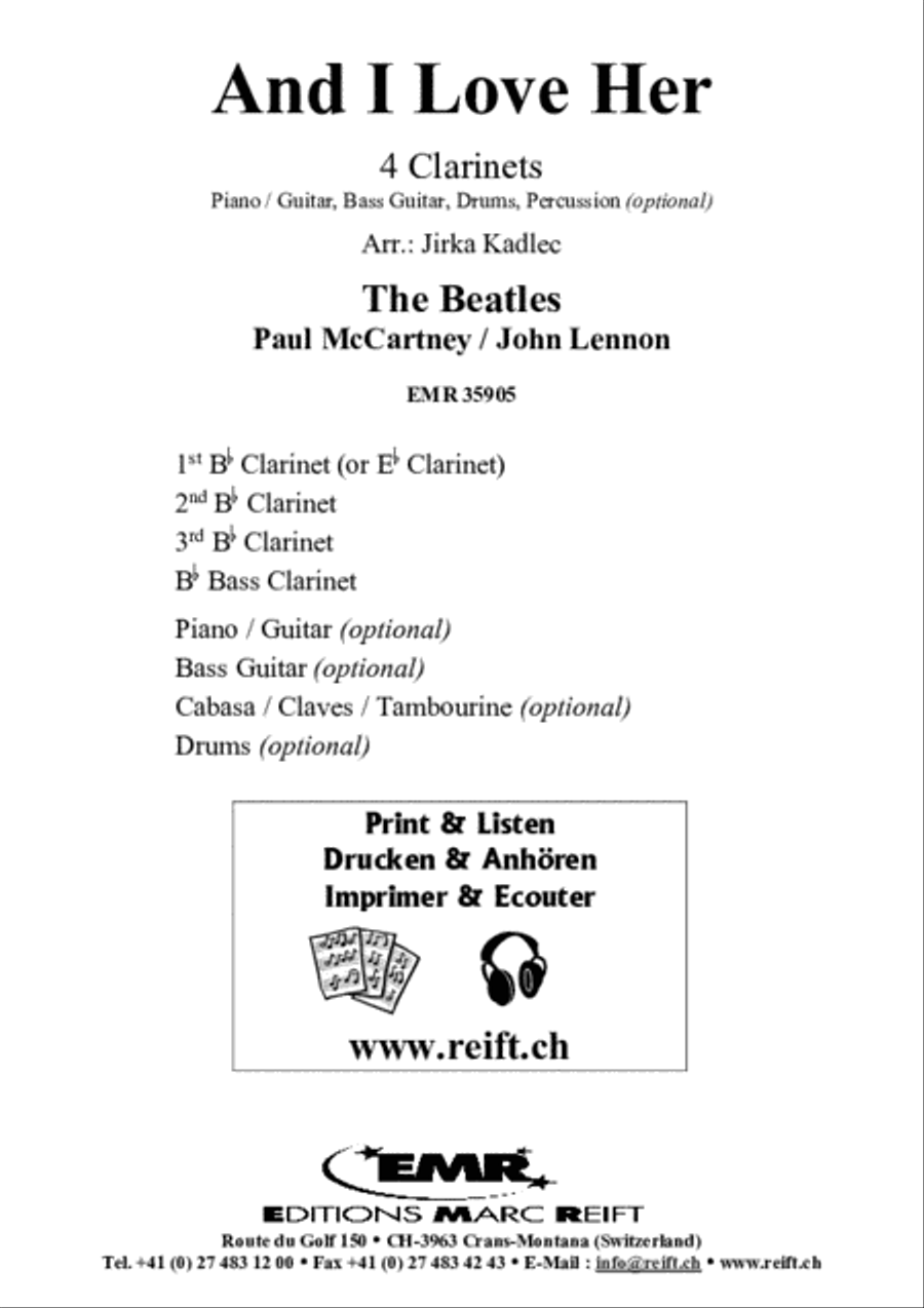 And I Love Her Clarinet scores gallery preview page 2