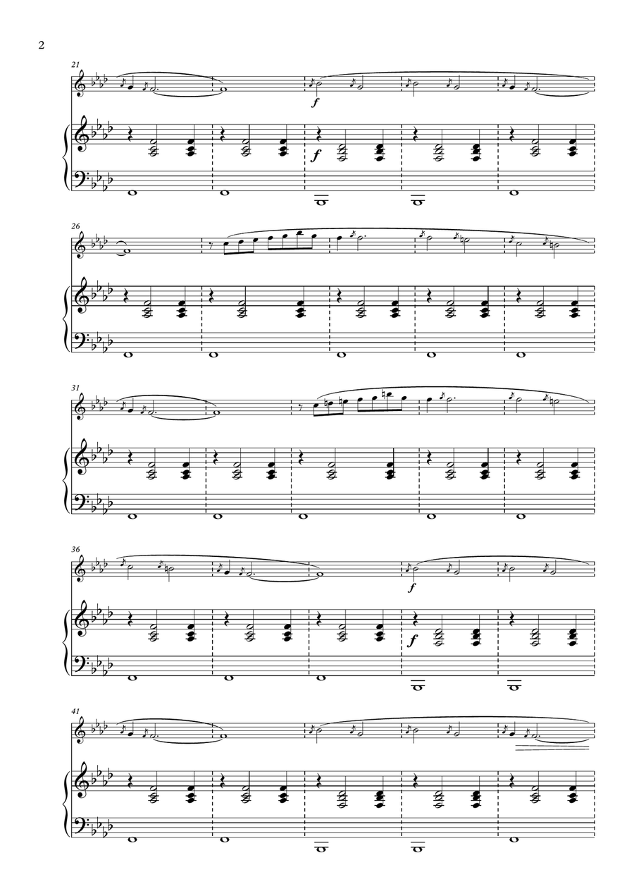 Gnossienne No. 1 arranged for Violin and Piano Small Ensemble scores gallery preview page 4