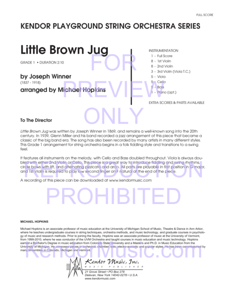 Little Brown Jug (Full Score)