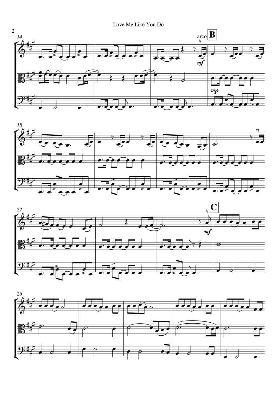 Love Me Like You Do String Trio scores gallery preview page 3