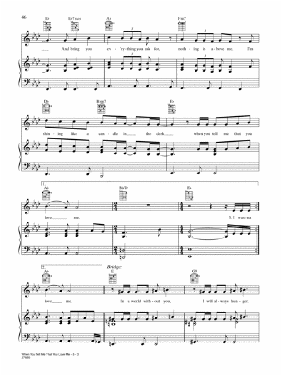 When You Tell Me That You Love Me Piano, Vocal, Guitar scores gallery preview page 3