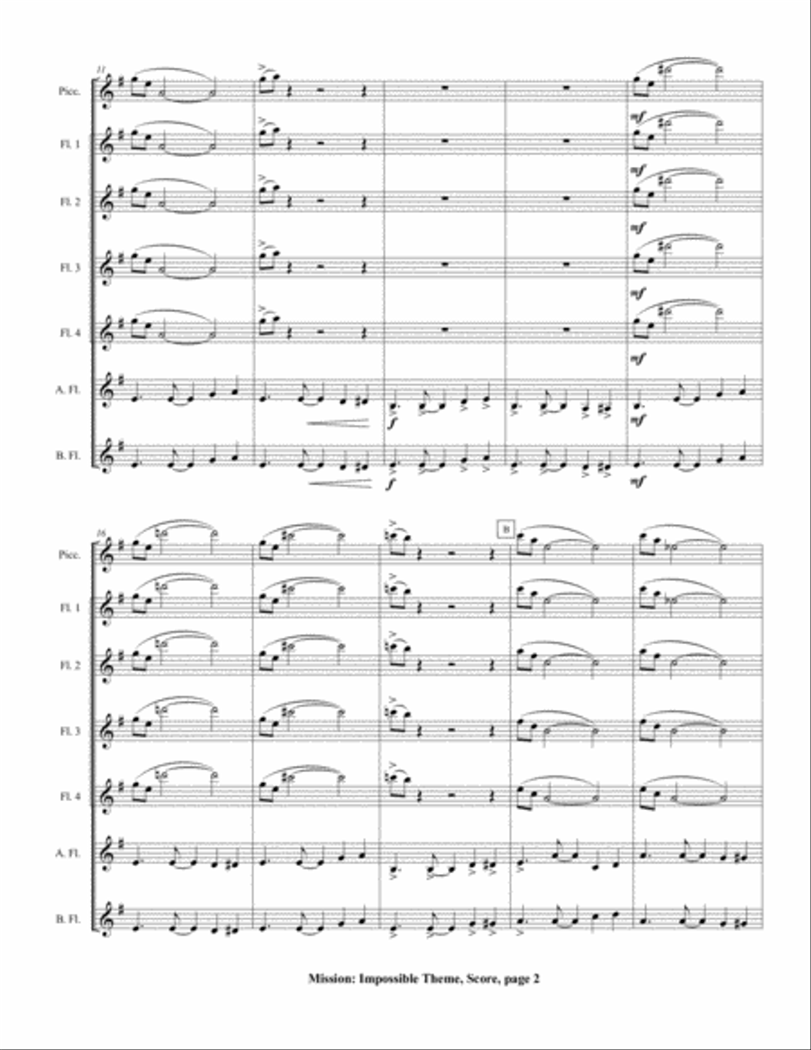 Mission: Impossible Theme from the Paramount Television Series MISSION: IMPOSSIBLE Woodwind Ensemble scores gallery preview page 6
