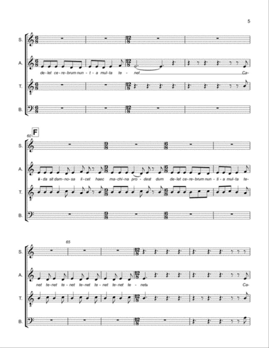 Xenia Apophoretaque pro Temporibus Praesenti Bus 4-Part scores gallery preview page 5