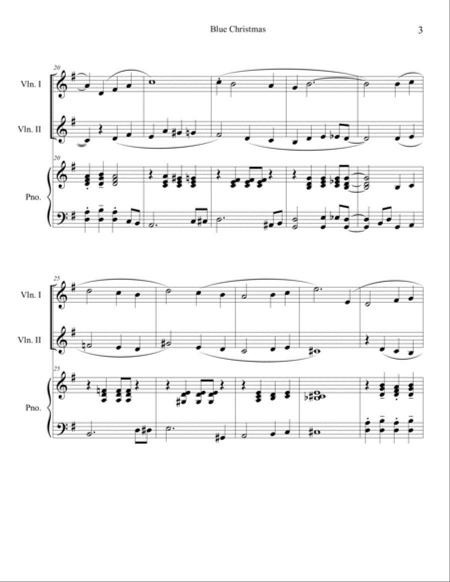 Blue Christmas Blue Christmas String Duet scores gallery preview page 3