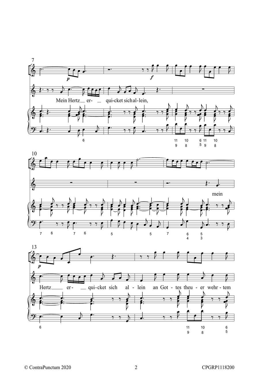 Graupner Christoph Cantata Mein Hertz erquicket sich allein GWV 1118/12b Small Ensemble scores gallery preview page 6