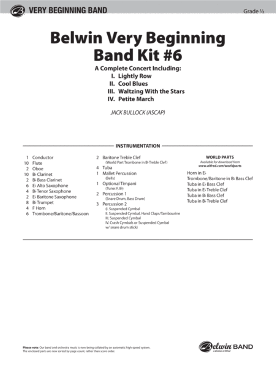 Belwin Very Beginning Band Kit #6: Score Concert Band scores gallery preview page 1