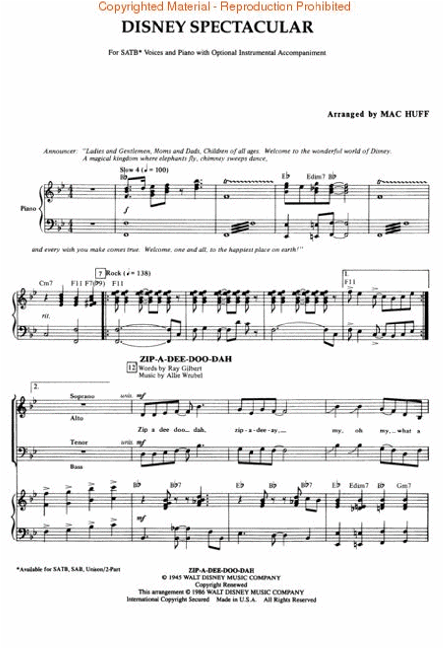 Disney Spectacular (Medley) 4-Part scores gallery preview page 2