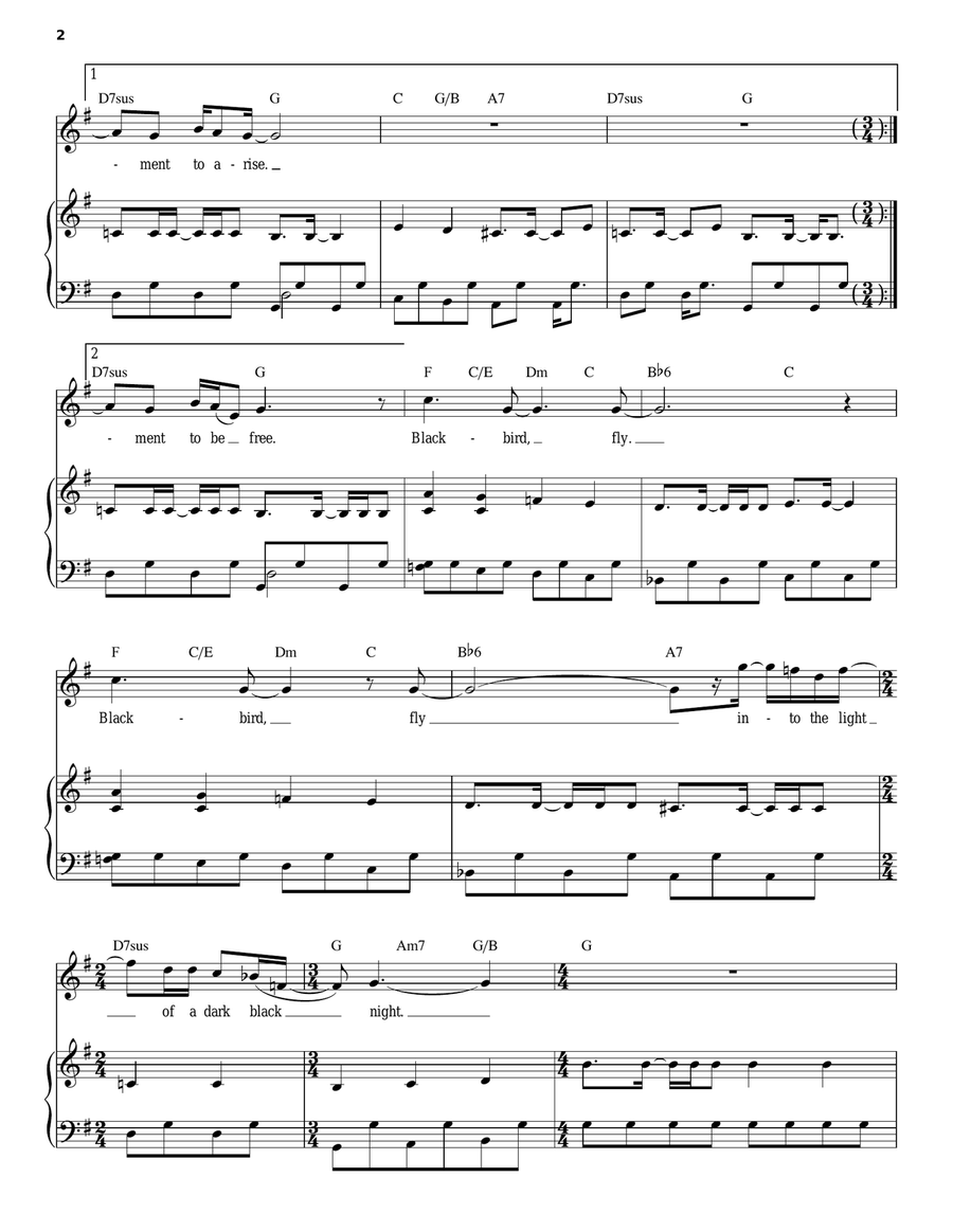Blackbird Piano, Vocal scores gallery preview page 2