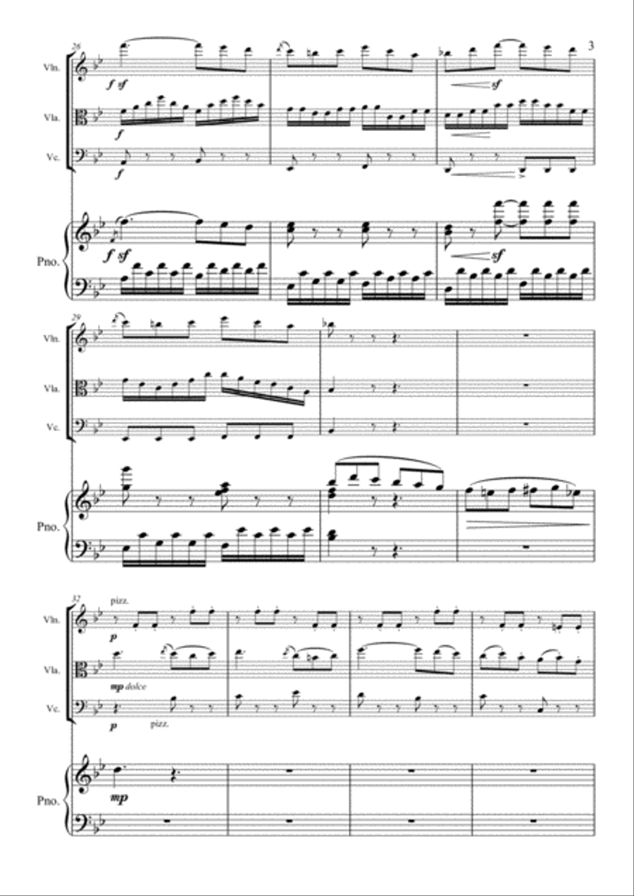 Beethoven - Rondo Op.49 - Piano Quartet Violin, Viola, Cello, Piano Piano Quartet scores gallery preview page 3