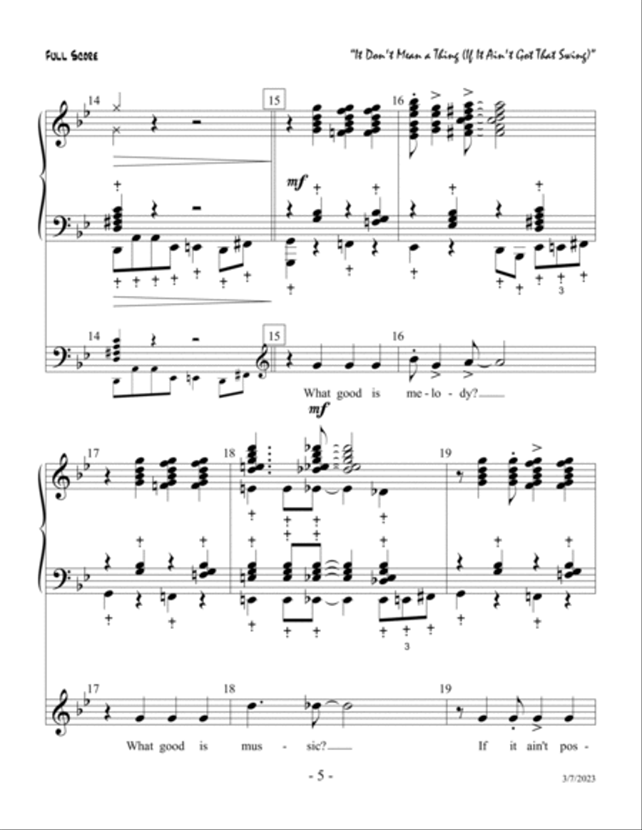 It Don't Mean A Thing (if It Ain't Got That Swing) Handbell Choir scores gallery preview page 5