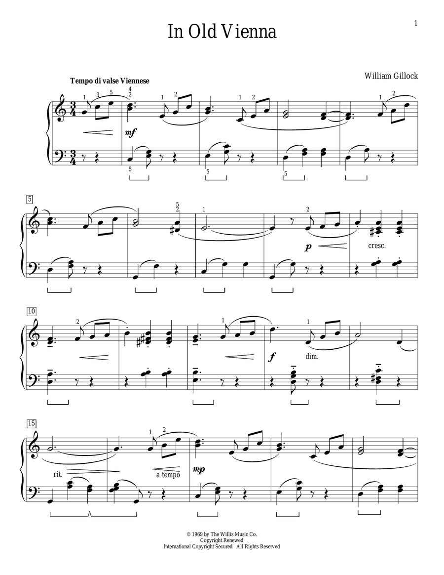 In Old Vienna Piano Method scores gallery preview page 1