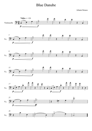 Johann Strauss - Blue Danube (Violoncello Solo) Easy Version
