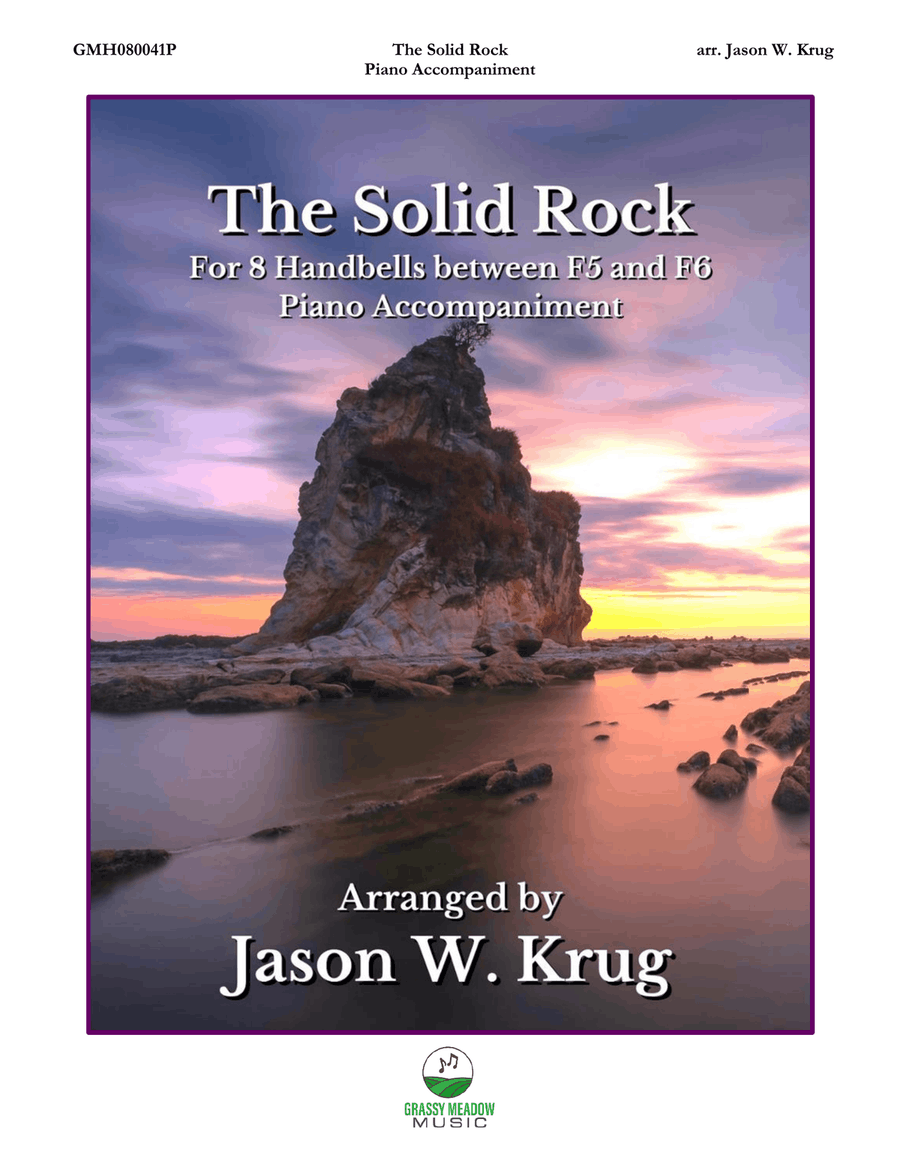 The Solid Rock (piano accompaniment to 8 bell version) Handbell Choir scores gallery preview page 1
