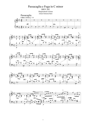 Book cover for Bach - Passacaglia e Fuga in C minor BWV 582 - Harpsichord version