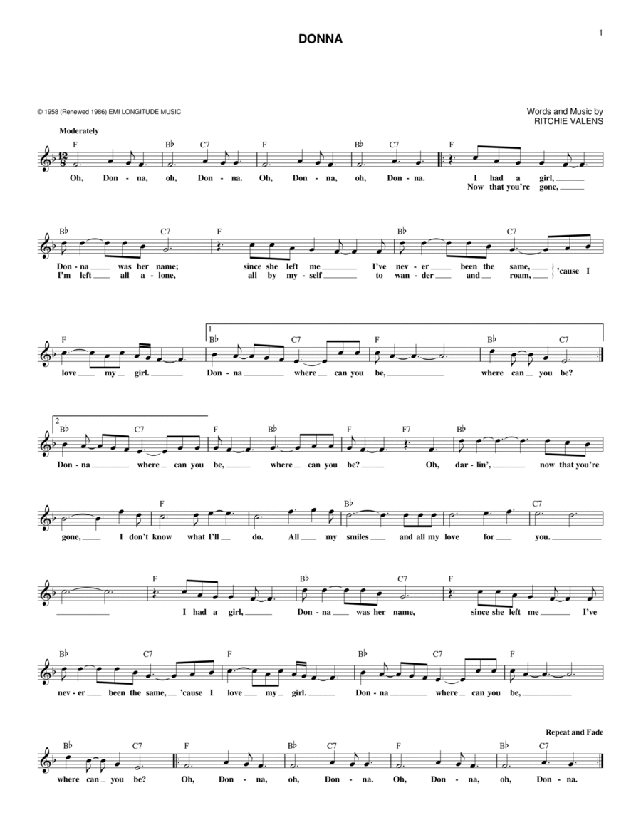 Donna Donna Guitar scores gallery preview page 1
