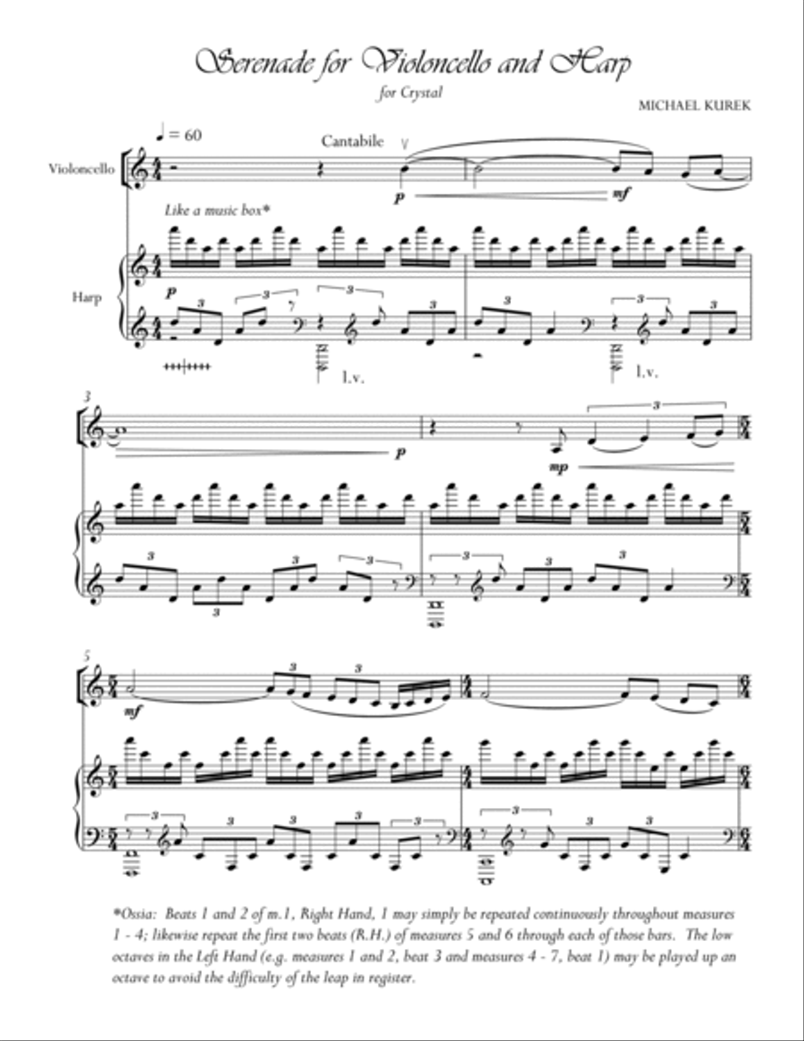 Serenade for Violoncello and Harp String Duet scores gallery preview page 3