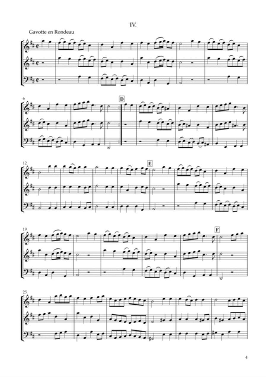 Six Sonatas No.1 for two Violins & Violoncello Op.7-1 String Trio scores gallery preview page 4