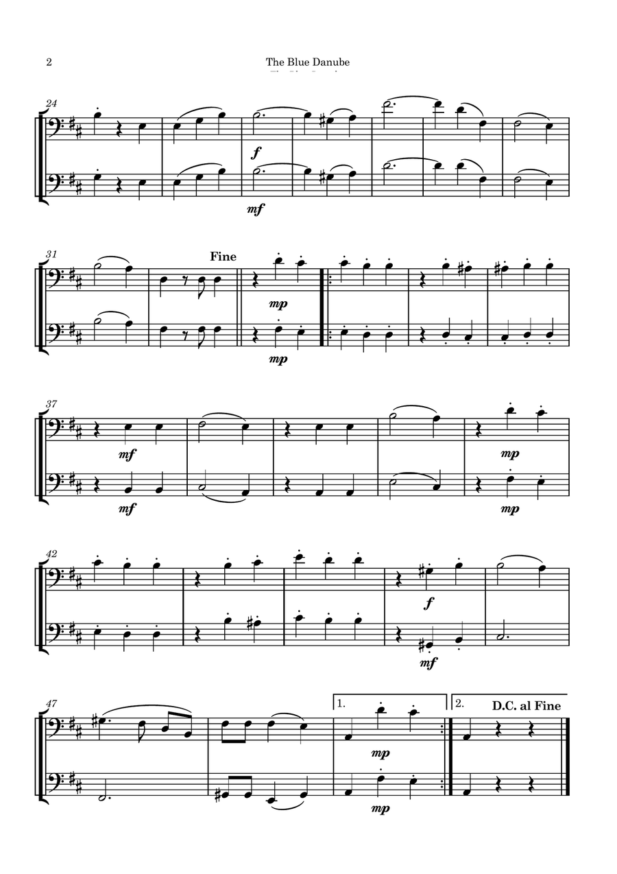 The Blue Danube - Bassoon Duet Woodwind Duet scores gallery preview page 2