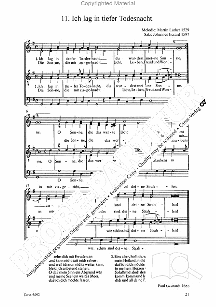 Eccard: 29 Choralbearbeitungen Collection / Songbook scores gallery preview page 22