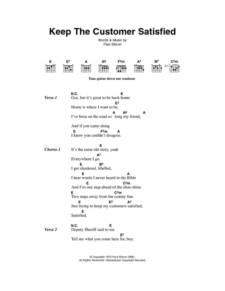 Keep The Customer Satisfied Acoustic Guitar scores gallery preview page 1