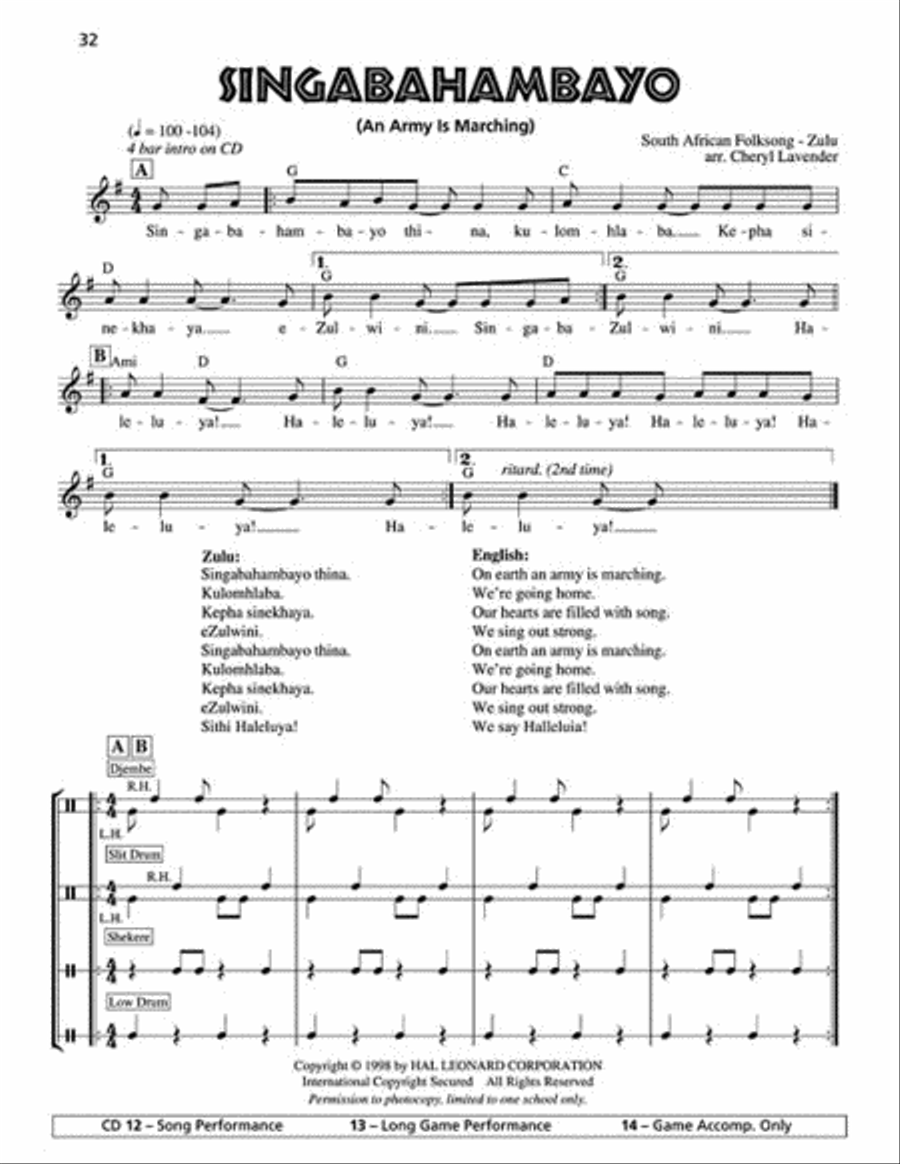 Songs of the Rainbow Children (South African Songs and Games) Choir scores gallery preview page 3