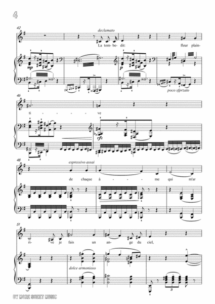 Liszt-La tombe et la rose in e minor,for Voice and Piano image number null
