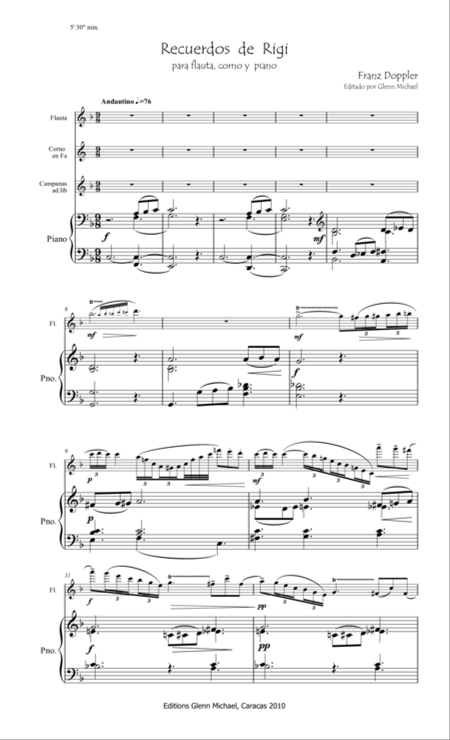Doppler, Recuerdos de Rigi Small Ensemble scores gallery preview page 2