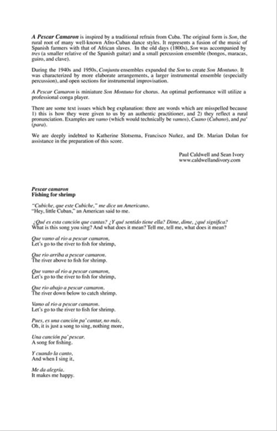 A Pescar Camaron SSATB scores gallery preview page 2