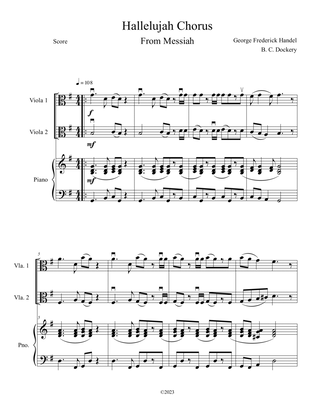 Hallelujah Chorus from Messiah (Viola Duet with Piano Accompaniment)